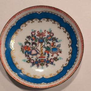 Arta Austrian Hand Painted Trinket Dish 5" Enamel Wear Folk Art